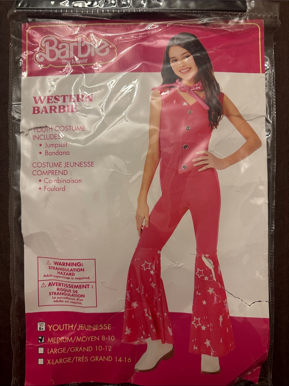 Barbie Pink Star-Print Western Jumpsuit with Bandana